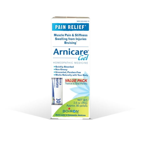 - Boiron Arnicare Pain Relief Gel, 2.6 Oz, Value Pack with Arnica montana 30C Tube