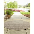 thumbnail image 4 of Unique Loom Outdoor Striped Collection Area Rug - Maia (7' 10" Round Natural/Black), 4 of 9