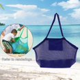 thumbnail image 3 of facefd Grand Sac à Jouets de Plage Sac de Piscine en Filet Sac Anti-Sable Bleu, 3 of 9