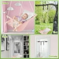 thumbnail image 5 of Baby Swing Indoor and Outdoor, Canvas Hammock Swing for Baby to Toddler with a Comfortable Seat, Macaroon Wooden Toy, Adjustable 5-Point Harness,Gift for Baby Boys Girls, 3 Modes, Pink, 5 of 13