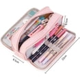 thumbnail image 3 of Estuche con Compartimentos para Oficina, Bolsa de Lápices, Organizador de Cosméticos (Rosa), 3 of 4