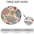 thumbnail image 6 of Stretchable Round Table Cover with Boho Floral Pattern - Colorful Elastic Edge Tablecloth - Fits 52 to 56 Inch, 6 of 7