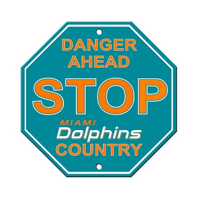 Panneau d'Arrêt en Plastique des Dauphins de Miami