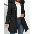 thumbnail image 4 of Giolshon Women's Winter Thickened Quilted Puffer Jacket Zipper Pockets Bubble Coat with Removable Hood and Faux Fur Collar, 4 of 4