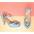 thumbnail image 4 of Chase & Chloe Women's Pepper Mary Janes - Vintage Cutout Low Kitten Heels Retro T Strap Pumps, 4 of 4