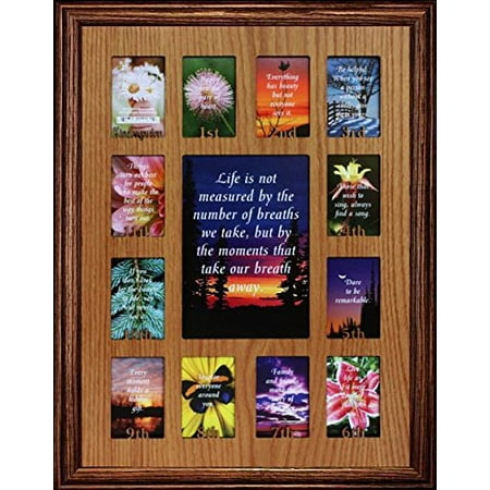 School Days Photo Mat 12X16 K-12th Grade School Days/Years Photo Collage Mat & Frame ~ Picture Frame With Oak Veneer Insert ~ Wonderful Keepsake Gift Idea! (Walnut) ()