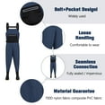 thumbnail image 3 of ANMINY Fishing Chest Waders, Fishing Waders for Men Women Waterproof Hunting Chest Wader with Bootfoot Belt Breathable Lightweight Black Blue, 3 of 8