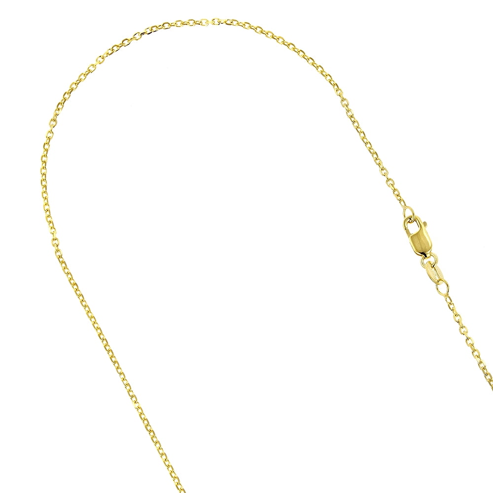 IcedTime Real 18K Yellow Gold 0.6 mm Wide Classic Box Chain 20 Inch Long