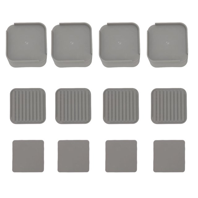Nimomo Elevador de Muebles, 4 Uds., Elevador de Muebles de 2 Pulgadas, Cama Cuadrada de Goma Gris, sofá, Lavadora, Almohadilla de pie para el hogar