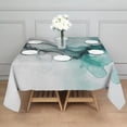 thumbnail image 3 of Black Green Translucent Marble Pattern Square Tablecloth,Waterproof Square Table Cover,Wipeable Spillproof Washable Table Cover for Home Kitchen Party Decor 42"X42"(107x107cm), 3 of 6