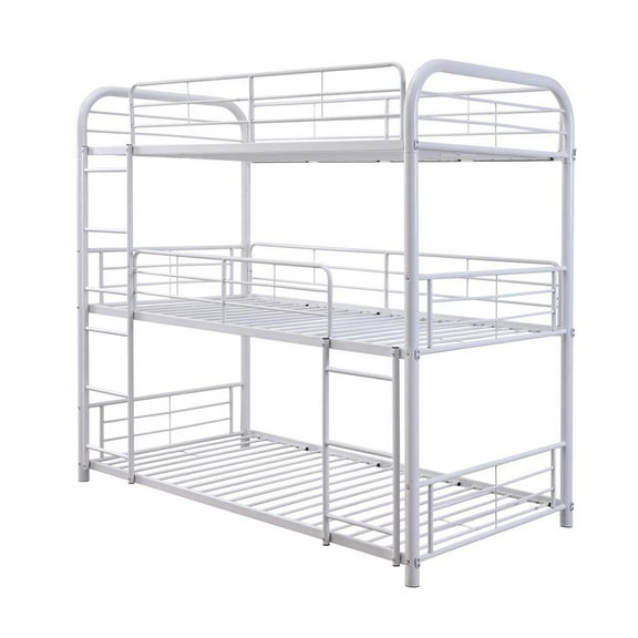 Acme Cairo Triple Bunk Bed in White, Multiple Sizes