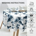 thumbnail image 3 of Watercolor Navy Blue Floral Tablecloth Round 60 Inch French Elegant Decorative Table Cloth Blue and White Vintage Table Cover for Holiday Parties Wedding Picnic Kitchen Decor, 3 of 6