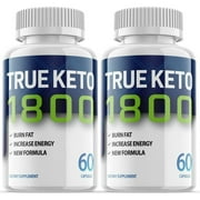 True Keto 1800 - Keto Supplement for Weight Loss - Energy & Focus Boosting Dietary Supplements for Weight Management & Metabolism - Advanced Fat Burn Raspberry Ketones Pills -120 Capsules (2 Pack)