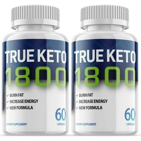 True Keto 1800 - Keto Supplement for Weight Loss - Energy & Focus Boosting Dietary Supplements for Weight Management & Metabolism - Advanced Fat Burn Raspberry Ketones Pills -120 Capsules (2 Pack)