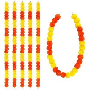 5 Piece Diwali Artificial Marigold Garlands 5 Ft