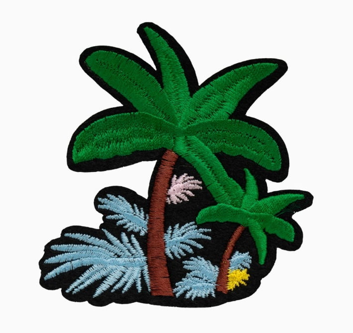 10 packs of green plant embroidery coconut tree series cloth patches computer embroidery ironing stickers clothing patches