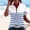 Style1-Blue shirts for women, variant on Summer Shirts for Women 2026 Trendy Striped Half Zip Short Sleeve Lapel Casual Summer Tops Loose Fit Blouses 2026 Sky Blue M