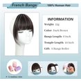 thumbnail image 2 of HSHDLDF Frange Pince à Cheveux Frange dans Extensions de Cheveux 100 % Vrais Cheveux Humains Frange Française Pince à Cheveux Frange pour Femmes Frange avec Tempes Postiches Frange Courbée pour Usage Quotidien, 2 of 7