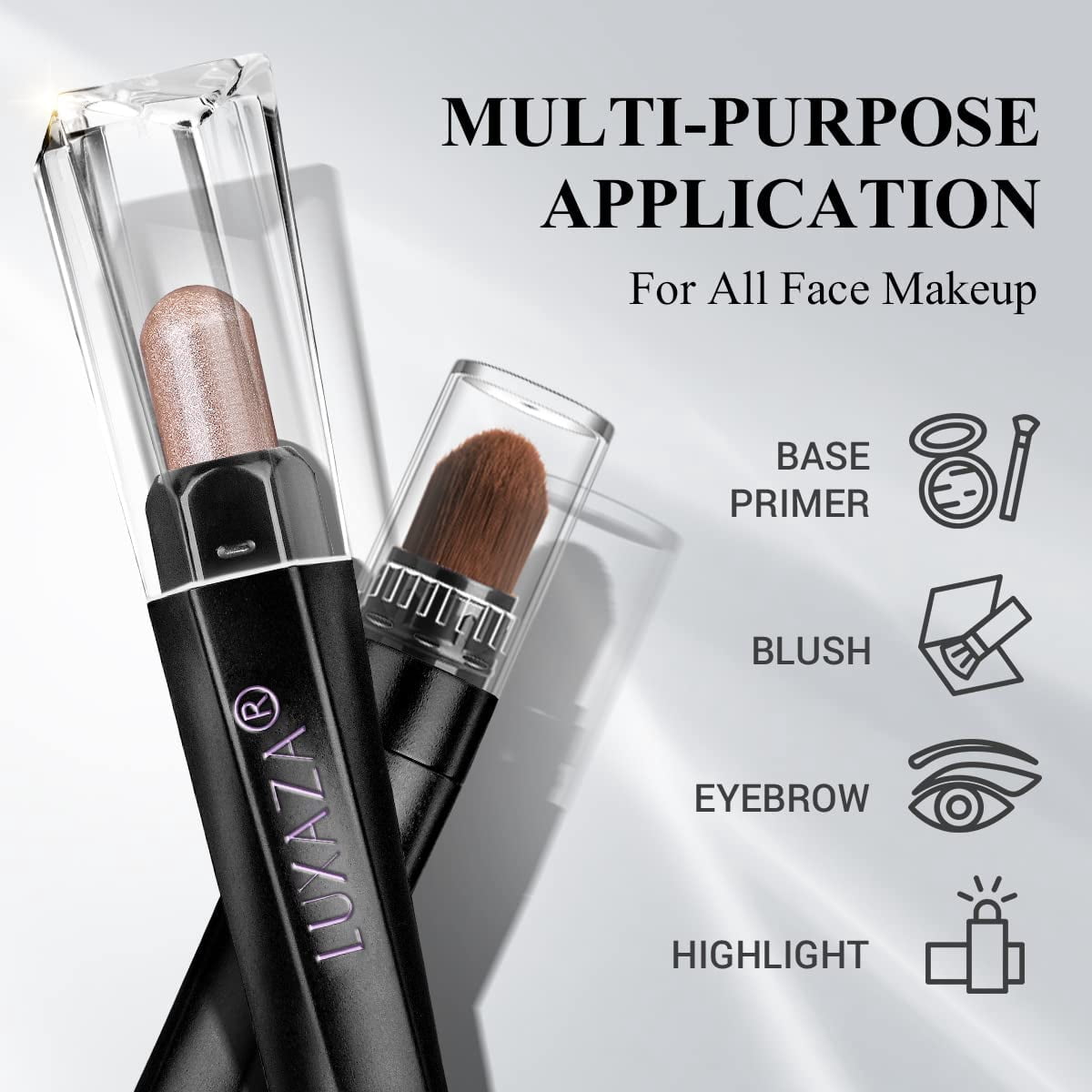 LUXAZA PRO Brown Eyeshadow Stick Makeup Set 10PCS, Neutral Shimmer And Matte Cream Eye Shadow Palette, Metallic Bronze Smoky Eyeliner Brightener Crayon Pencil Kit, Ideal Gift for Women -Ash Rose