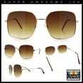 thumbnail image 2 of Womens Curved Concave Face Rectangle Oversized Metal Rim Sunglasses Gold - Brown, 2 of 7