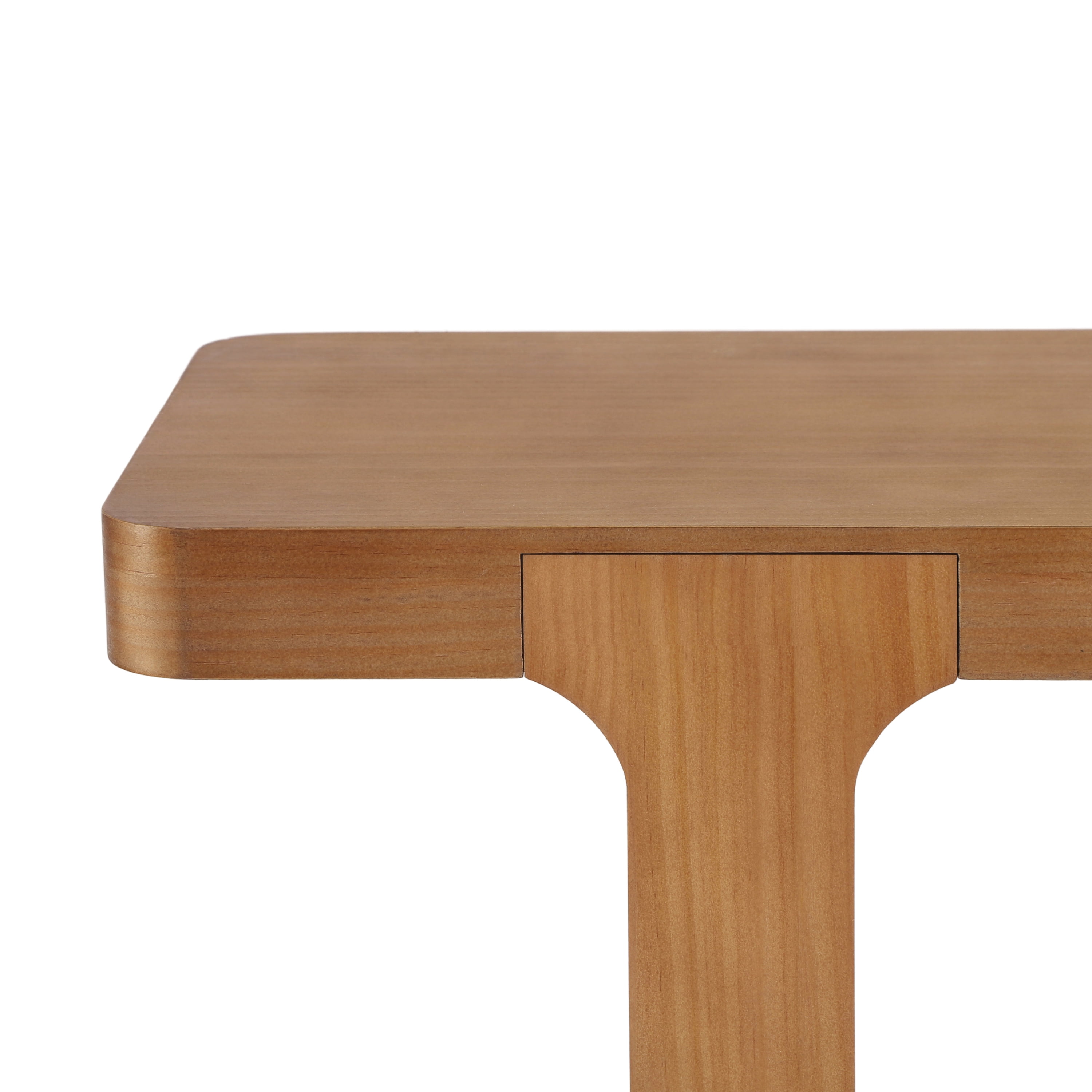 Mintazer 50" Mid Century Modern Console Table, Entryway Table with U-Shaped Cutout Legs & 2 Tier Storage Shelves, Anti-Tip Sofa Table for Hallway Living Room Foyer, Natural