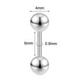 thumbnail image 4 of QQTDFG 4Pcs/Set 20G Stainless Steel Tongue Rings Eyebrow Ear Piercing Barbell Jewelry-Black-6mm (4pcs), 4 of 9