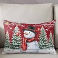 thumbnail image 3 of Red Snowman Christmas King Size Pillow Cover,Pillowcase Protectors with Zipper,Decorative Throw Pillow Case Cover,Xmas Tree Snowflake Birds Branches Wooden Pillow Shams for Couch Sofa 20x36Inch, 3 of 8