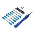thumbnail image 1 of ZheElen RCGOFOLLOW 1/14 Aluminum Alloy Wheelbase Steering Link Rod Set Rc Steering Link Rod Set For Wltoys 144001 RC Car Part Blue, 1 of 6