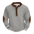 thumbnail image 4 of Men's Retro Halloween Quarter Button Collar Sweatshirt Haunted House Acting Essential Partially Buttoned Pullover Vintage Horror Print Last-Minute Halloween Party, 4 of 4