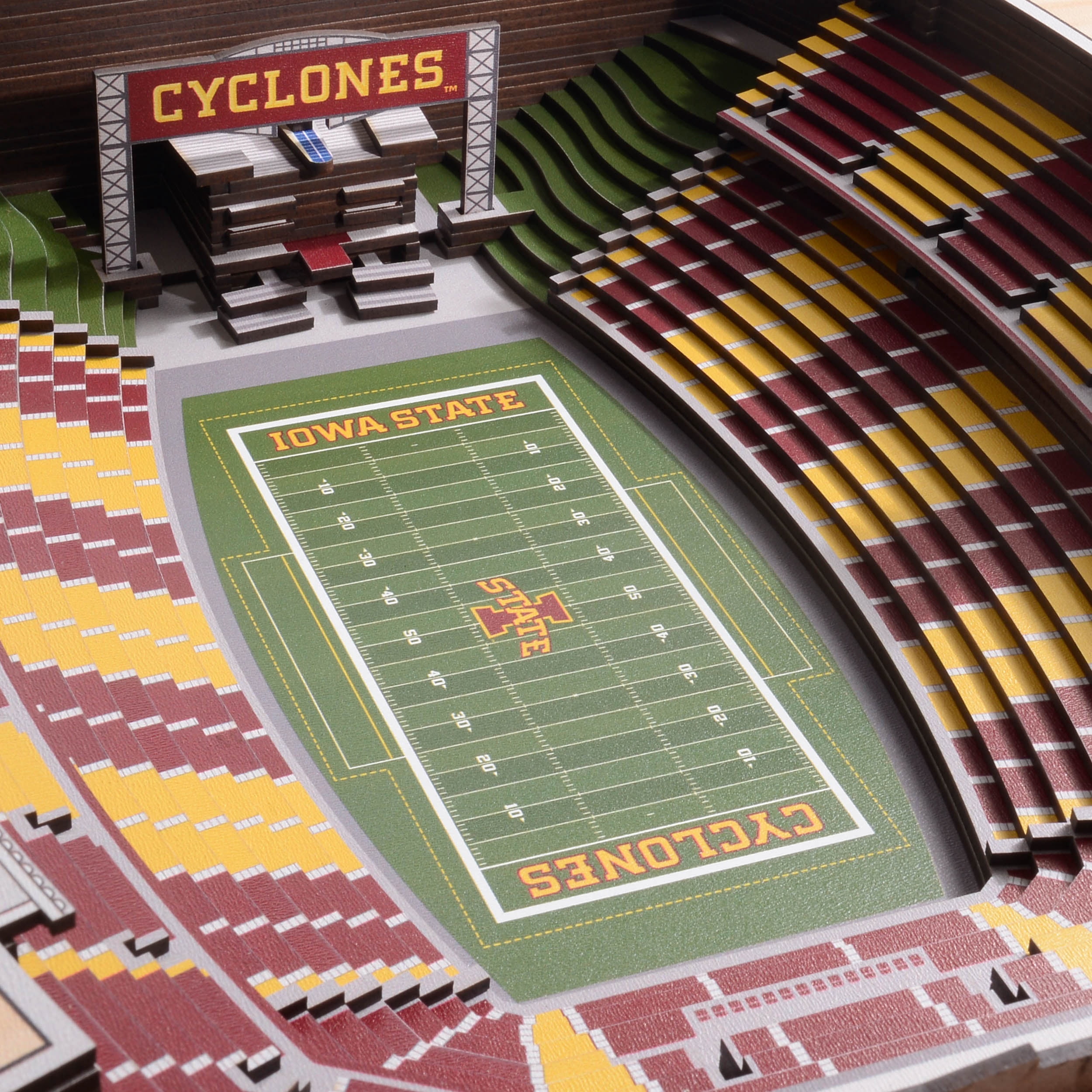 YouTheFan NCAA Iowa State Cyclones FB 25-Layer Stadiumview Wall Art