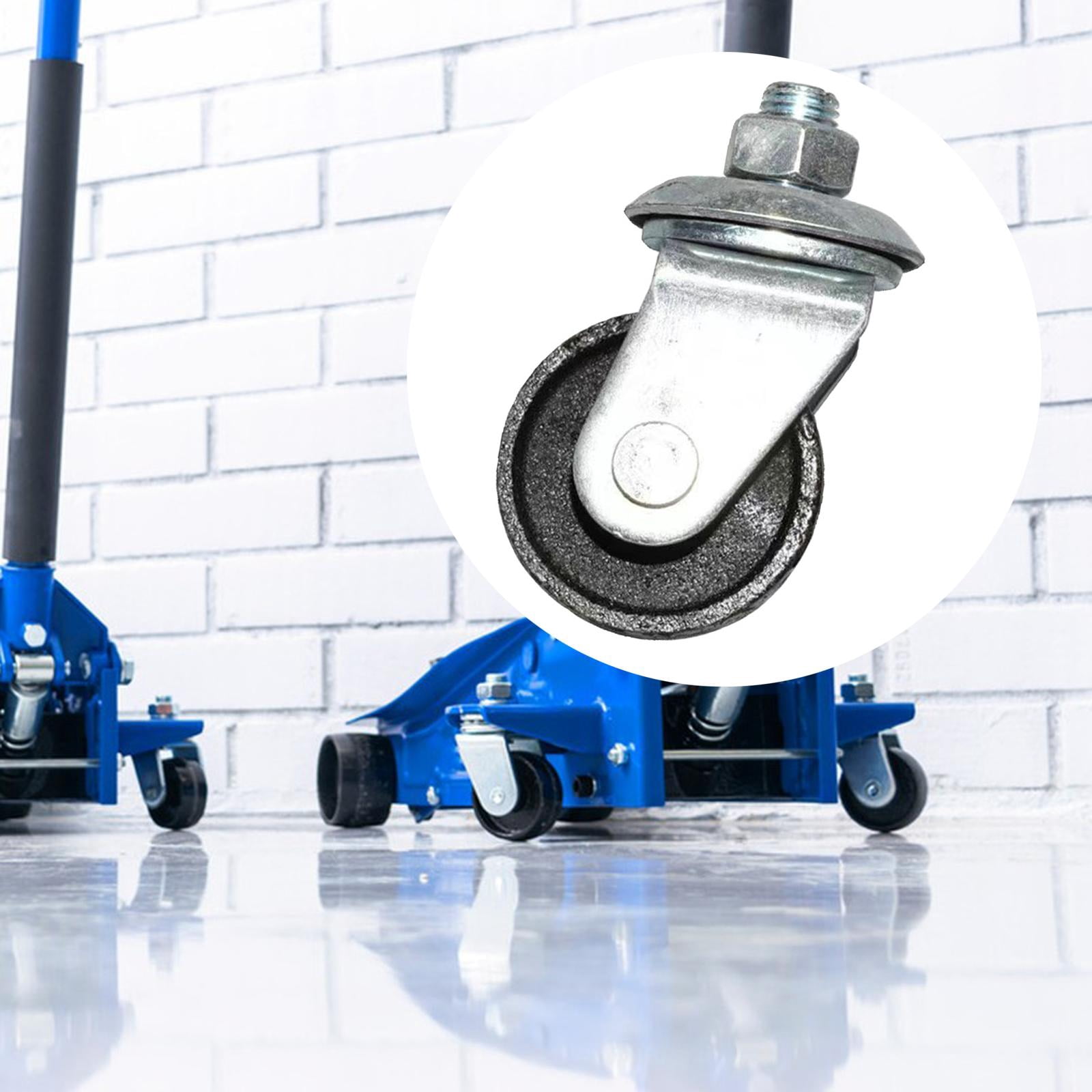 AMLESO Generic Floor Jack Casters 16mm Stem Replacement Trailer Caster Wheel Metal Horizontal Jack Casters for 4 Ton Floor Jack