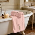 thumbnail image 5 of FEOLGEHLY Decorative Floral Hand Towels for Bathroom 13x 9 inch Tulip Lavender Hand Towels Coral Velvet Absorbent Bath Decor for Spring Yoga Spa Gift, Pink, 5 of 6