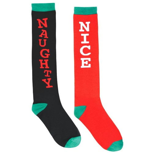 Christmas Naughty and Nice Adult Knee Socks (1 pair)