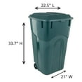 thumbnail image 6 of United Solutions 2 Pack 32 Gal Outdoor Garbage Trash Can ECOSolution, Green, 6 of 6