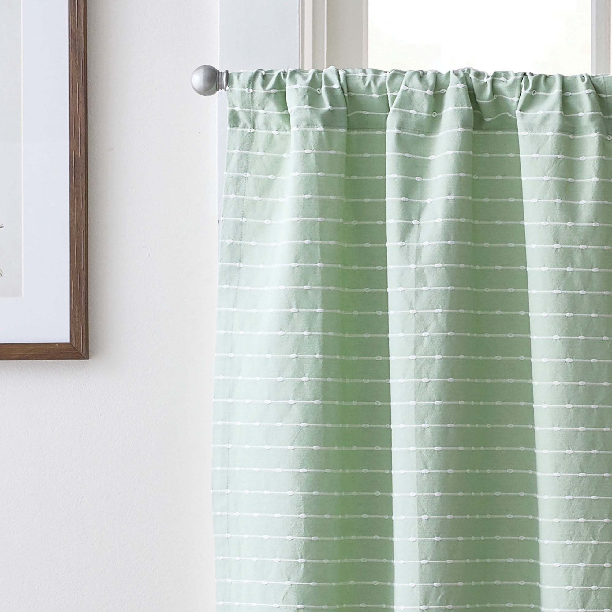 Curtainworks Bridge Street Tier Pair Sage, Indoor, Pole Top, 28" x 36", Adult