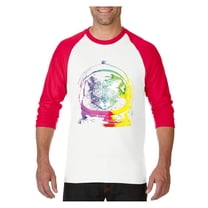 Mens Raglan Sleeve Baseball T-Shirts - Space Cat