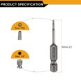 thumbnail image 2 of Uxcell 3pcs TT6 Security Torx Head Screwdriver Bit 2" (50mm) Long 1/4" Hex Shank Magnetic Tamper Proof 6 Point Star Screw Driver, 2 of 7