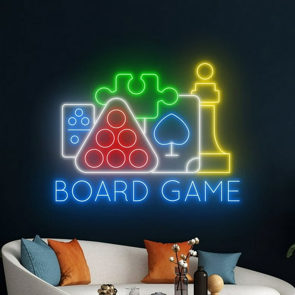Handmadetneonsign Board Game Neon Sign, Board Game Led Sign, Game Player Led Light, Gaming Neon