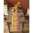 thumbnail image 5 of ERUNPONLY Modern Forest Table Runner - 120 Inch Long Abstract Colorful Tree Beanch Leaf Cotton and Linen Blended Dress Scarves Farmhouse Table Runner for Kitchen Dining, Coffee Table, 13"x120", 5 of 8