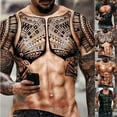 thumbnail image 3 of CENL Men 3D Muscle Tattoo Print T-Shirt Short Sleeve Digital Printing Shirts Tops Tee, 3 of 9