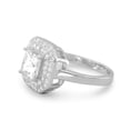thumbnail image 2 of Octagon Shape Pave Cubic Zirconia Ring with Square CZ Center Rhodium on Silver, 2 of 3