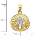 thumbnail image 2 of 15mm 14k With Rhodium Sand Dollar High Polish And Two-color Charm Pendant Necklace for Women, 2 of 2