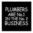 thumbnail image 1 of DistinctInk Custom Bumper Sticker - 3" x 3" Decorative Decal - Black Background - Plumbers #1 in the #2 Business, 1 of 2
