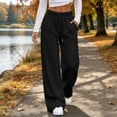thumbnail image 6 of Diufon Women's Wide Leg Sweatpants Fall Trendy Drawstring Baggy Sweat Pants Scalloped Hem Workout Joggers with Pockets, 6 of 9
