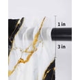 thumbnail image 6 of Black Marble Curtains 45 Inch Length,Sheer Curtains for Bedroom Living Room Window Luxury Gold White Abstract Cracks Artwork Rod Pocket Drapes Kitchen Curtains Small Half Window 42"x45" 2 Panels, 6 of 7