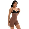 thumbnail image 4 of DARING DIVA Women's Cami Front Hook Thigh Slimmers Shapewear Bodysuits Brown S, 4 of 6