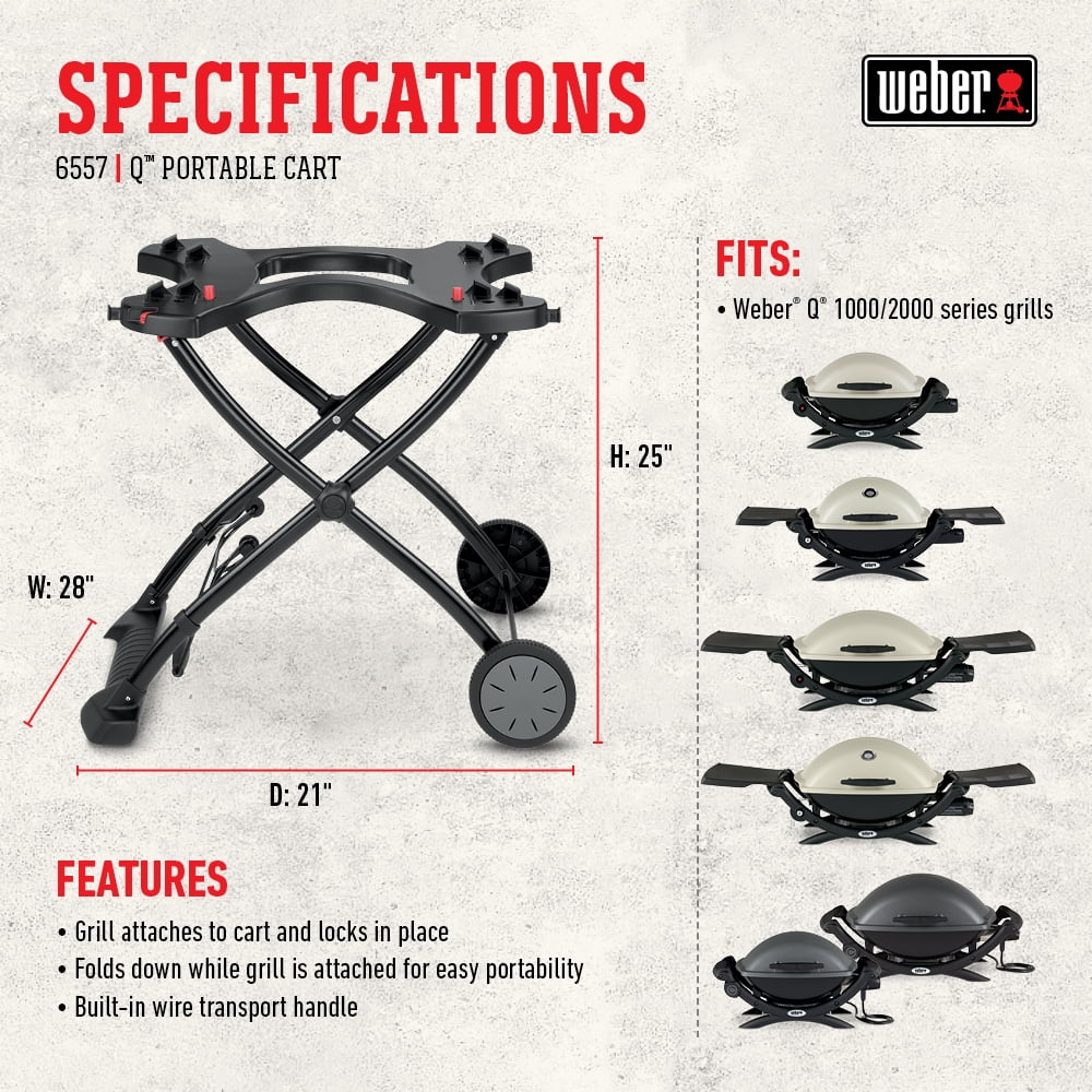 Weber Q Portable Grill Cart with Wheels