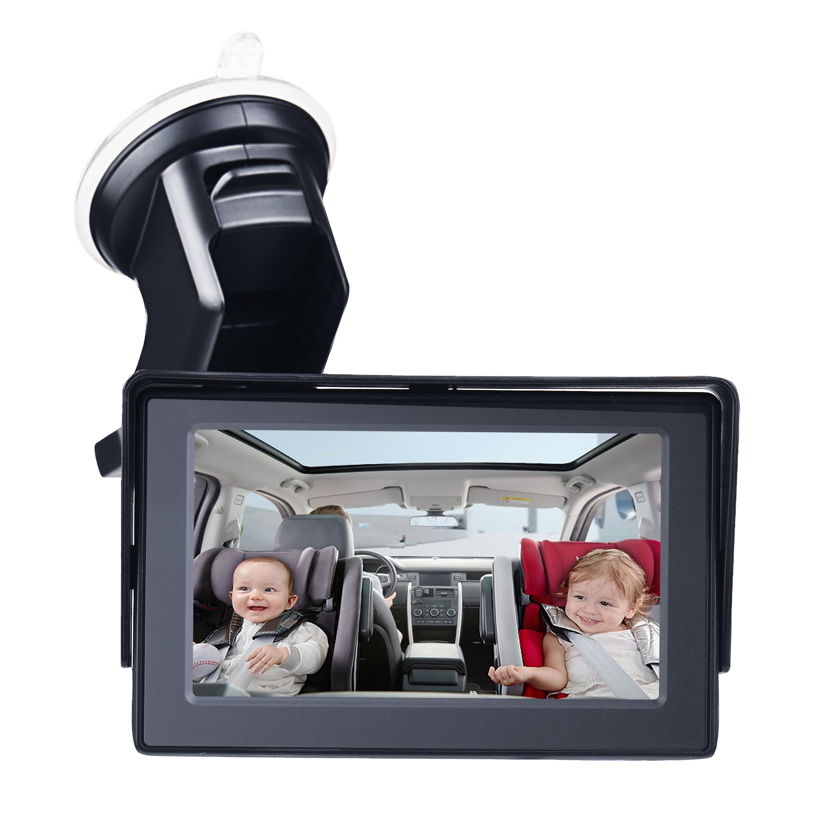 Kisdream Baby Car Mirror 1080P 4.3 Inch Night Vision  Wide Safety Car Seat Clear View Adjustable Angle Length 5M Long Cable,Black