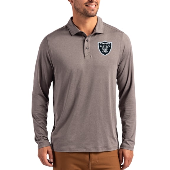 Men's Cutter & Buck Charcoal Las Vegas Raiders Coastline Epic Comfort Eco Recycled Polo