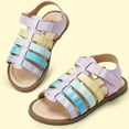 thumbnail image 3 of Dodow Girls Summer Sandals Flat Open-Toe Lightweight Sandals for Toddler Little Kids Size 7-13, 3 of 7